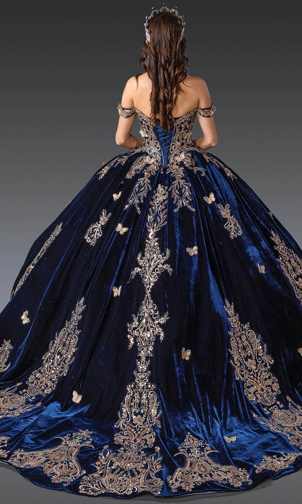 Dancing Queen 1931 - Beaded Embroidered Velvet Quince Gown Ball Gowns