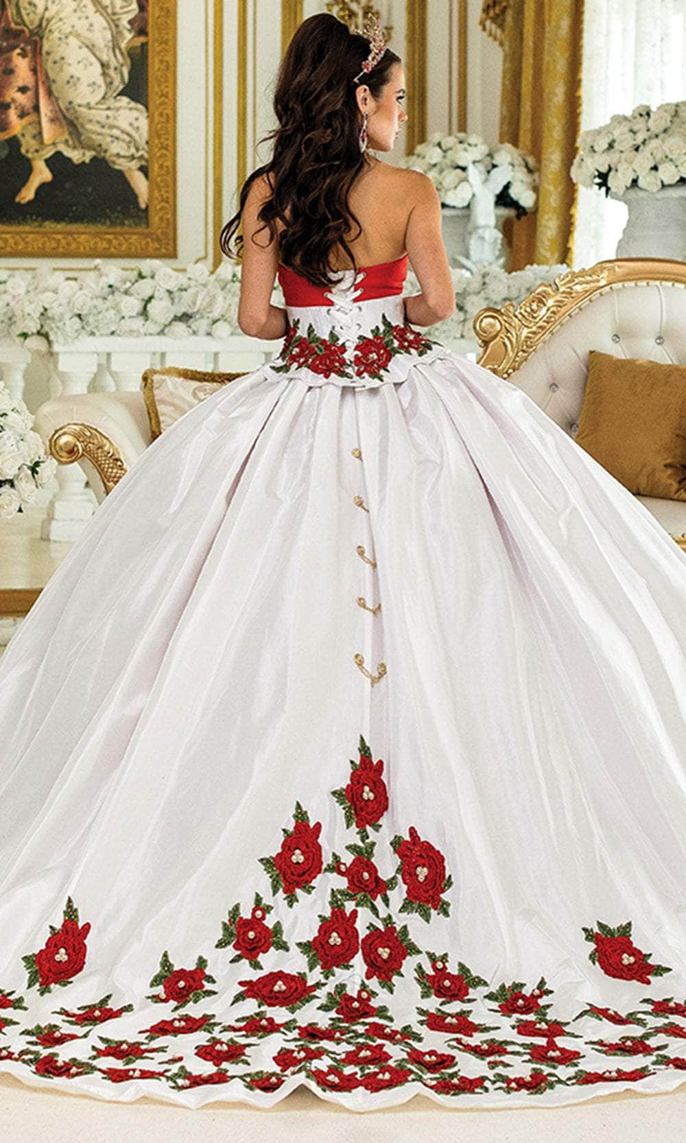 Dancing Queen 1934 - Floral Embroidered Strapless Ballgown Ball Gowns