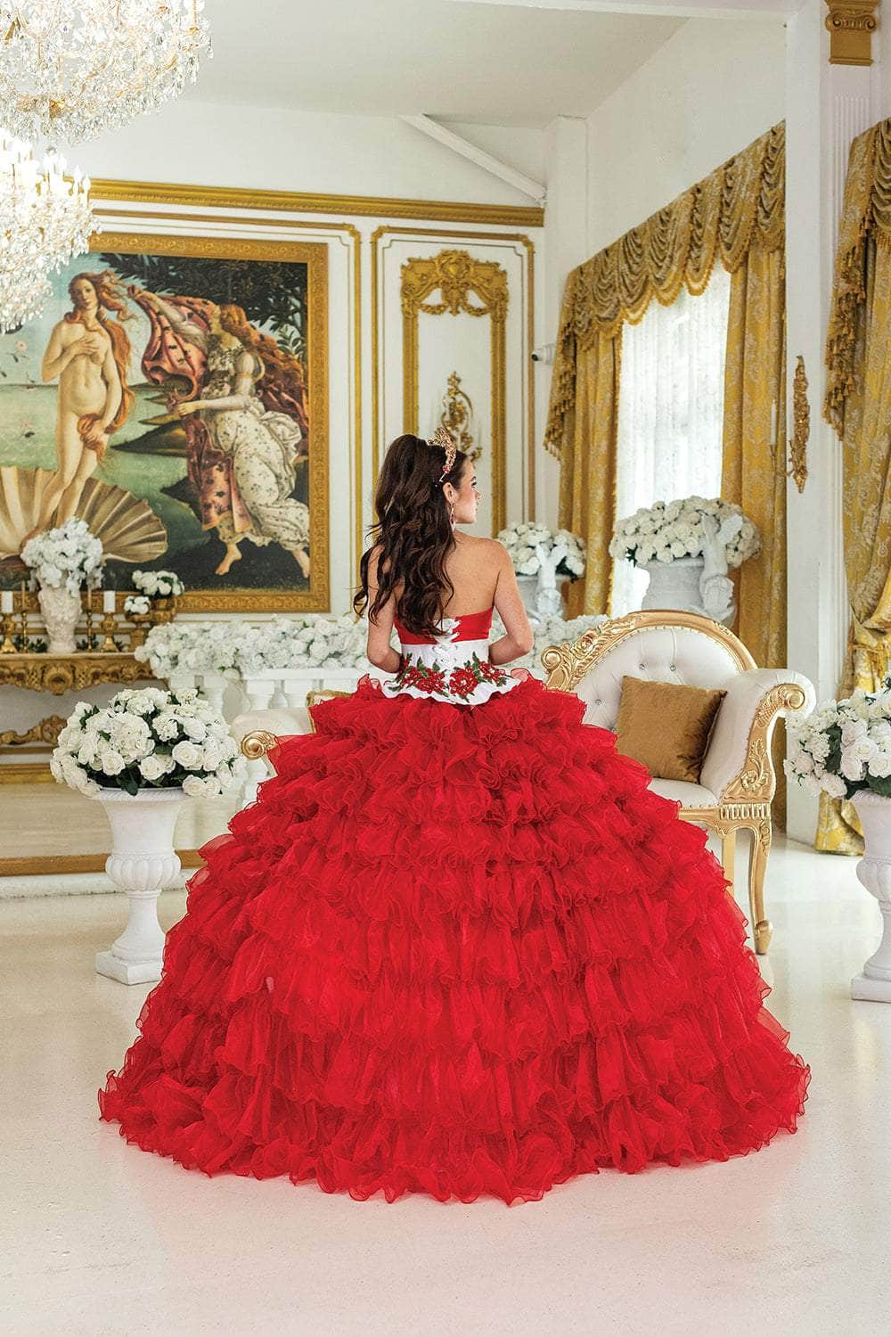 Dancing Queen 1934 - Floral Embroidered Strapless Ballgown Ball Gowns