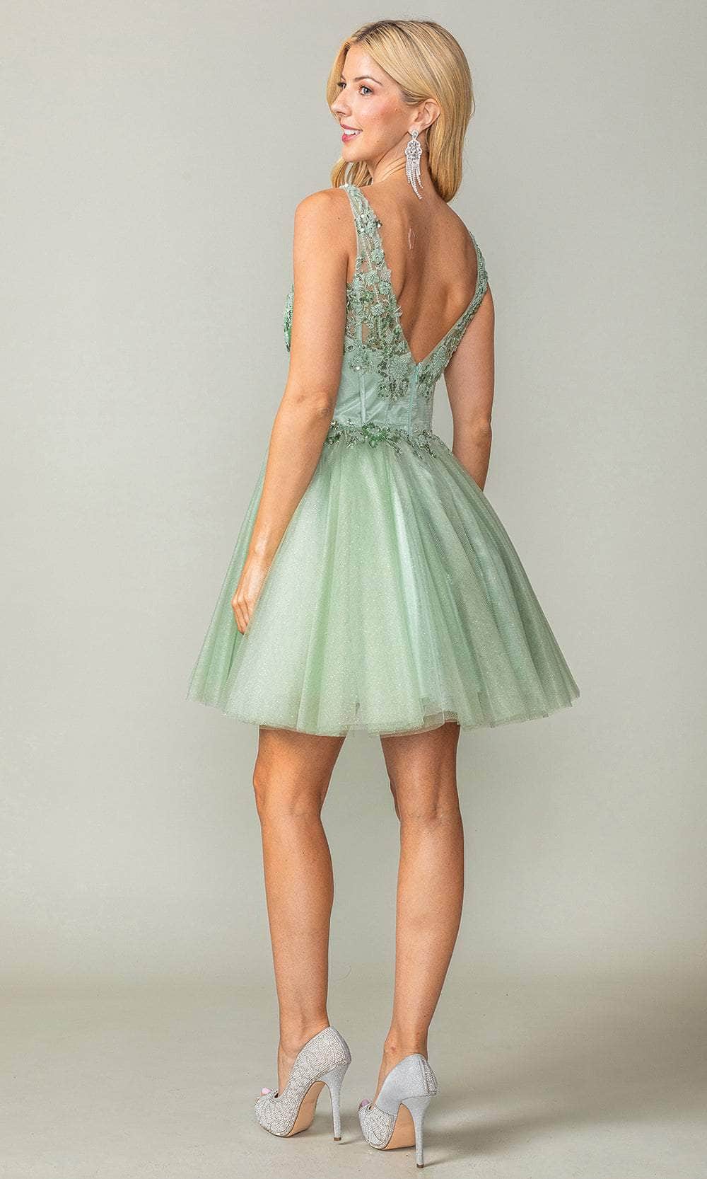 Dancing Queen 3374 - Beaded Corset Cocktail Dress Special Occasion Dresses