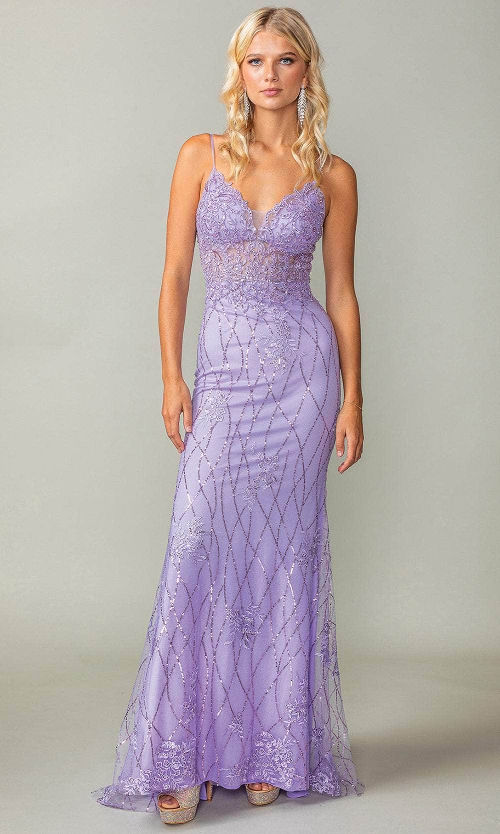 Dancing Queen 4371 - Lace Detail Mermaid Prom Dress Prom Dresses