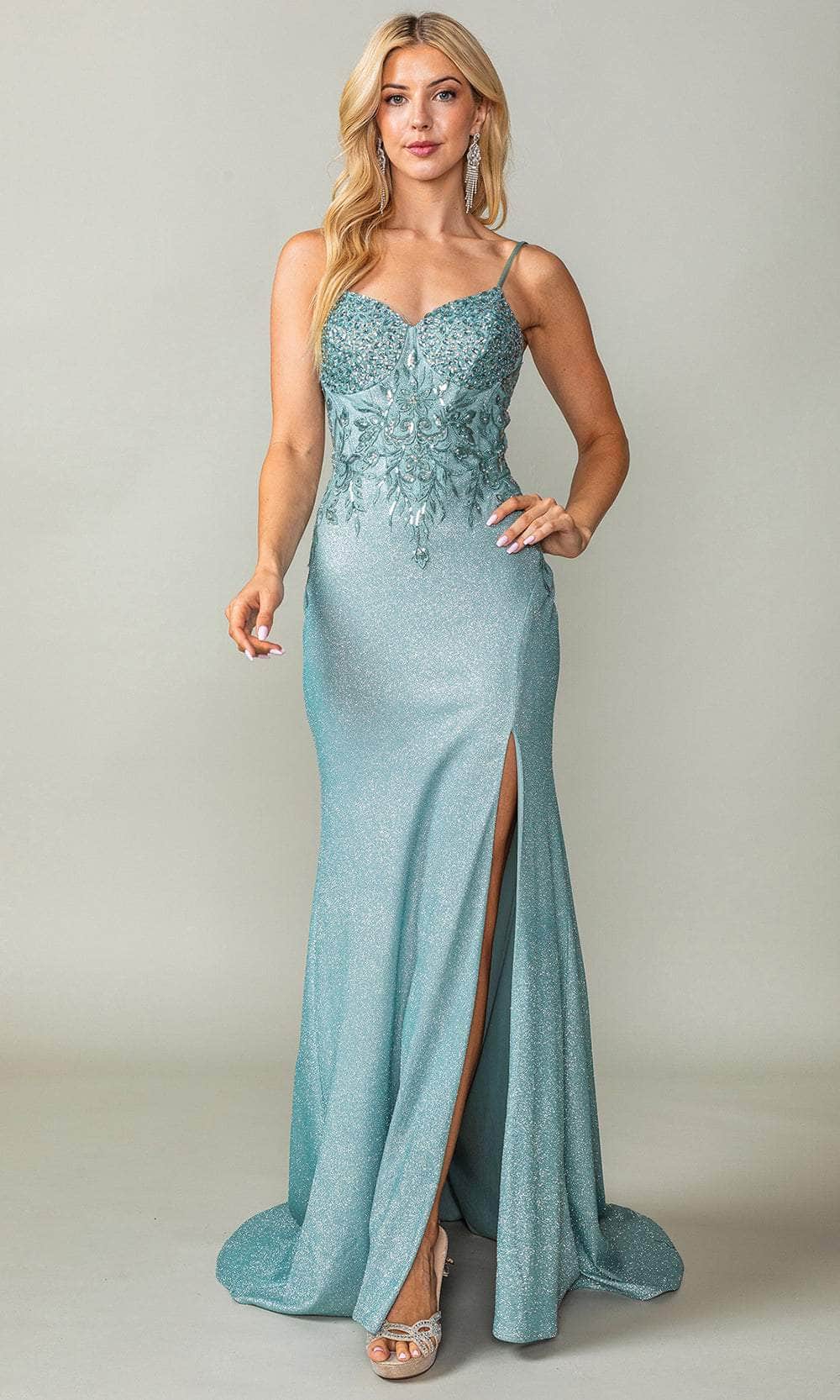 Dancing Queen 4375 - Embellished V-Neck Prom Dress Prom Dresses