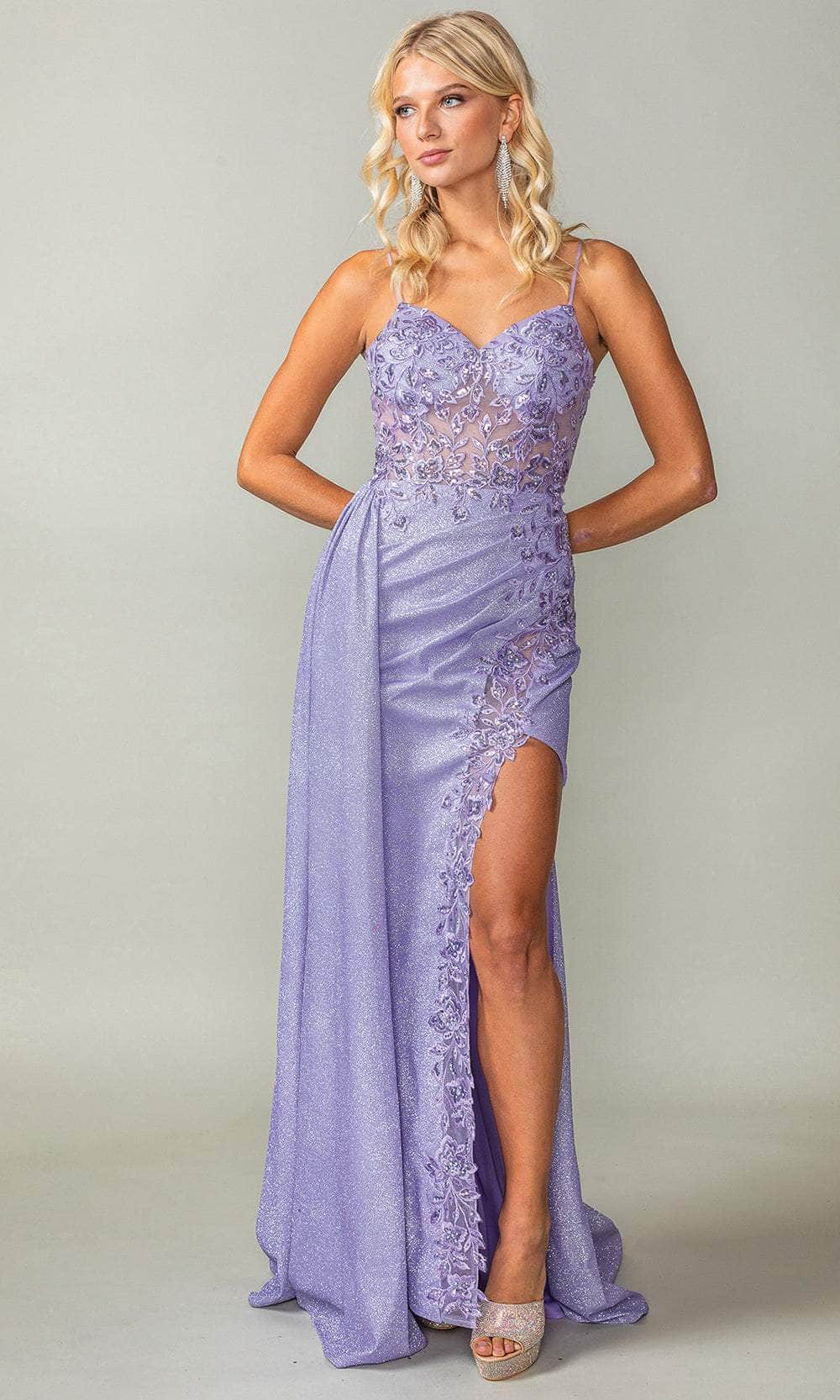 Dancing Queen 4377 - Spaghetti Strap Embroidered Prom Dress Prom Dresses