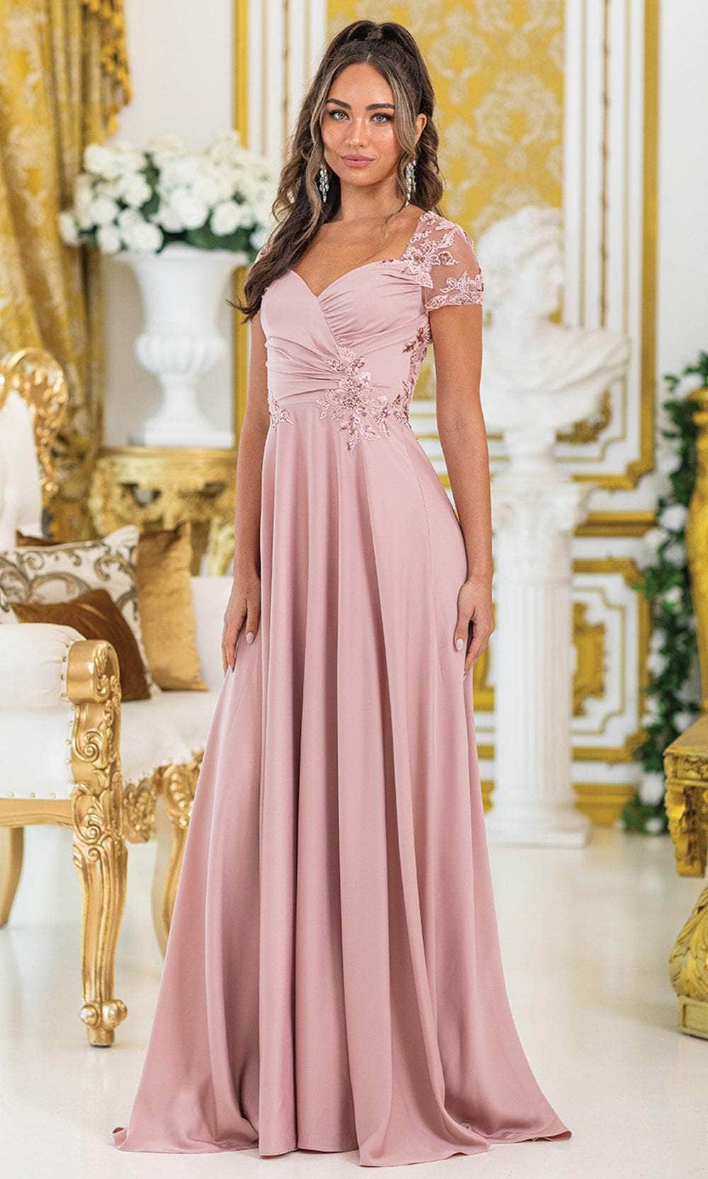 Dancing Queen 4499 - Elegant Short Sleeve Embroidered Gown Mother of the Bride Dresses