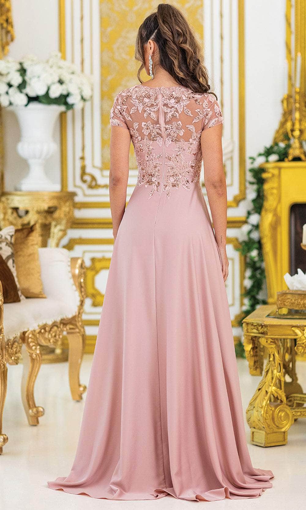 Dancing Queen 4499 - Elegant Short Sleeve Embroidered Gown Mother of the Bride Dresses