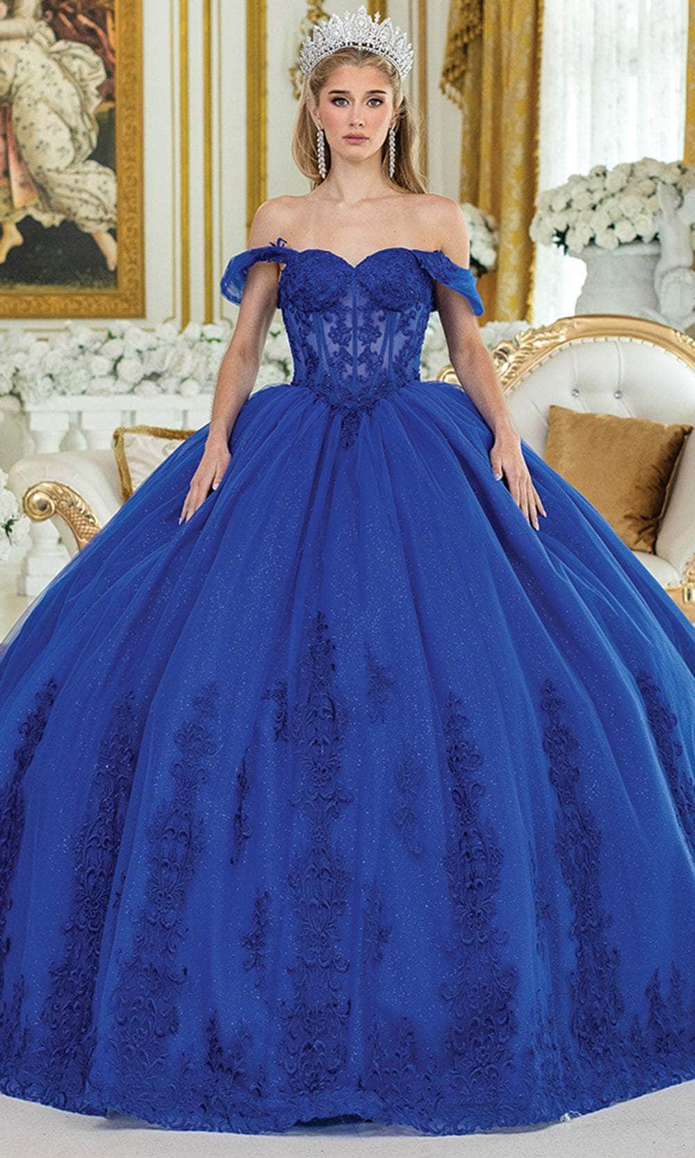 Dancing Queen 5003 Long Quinceanera Dress Royal Blue / XSmall Dancing Queen 5003 Long Quinceanera Dress Royal Blue / XSmall