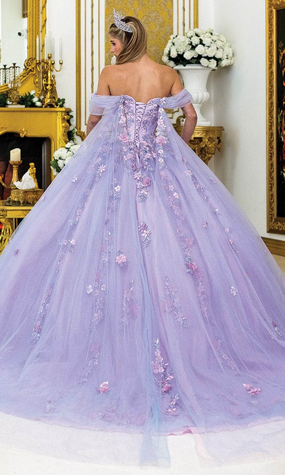 Dancing Queen 5012 - Floral Illusion Sweetheart Neckline Gown Quinceanera Dresses