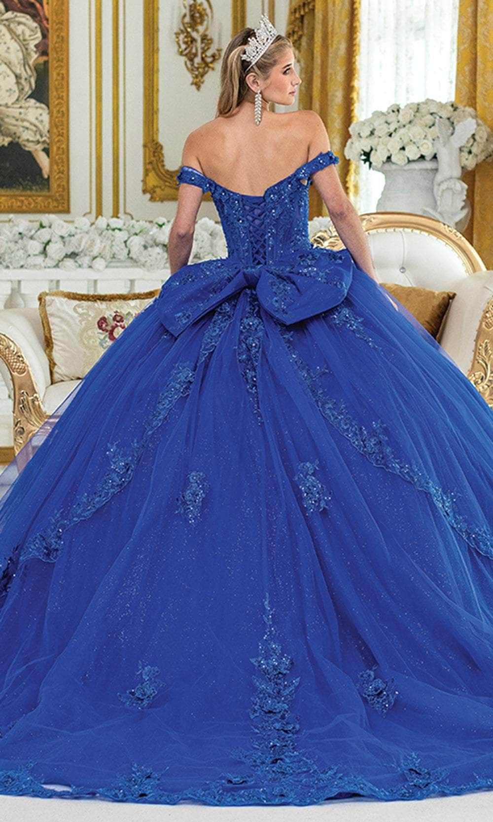 Dancing Queen 5054 - Off-Shoulder Lace Applique Capelet Gown Quinceanera Dresses