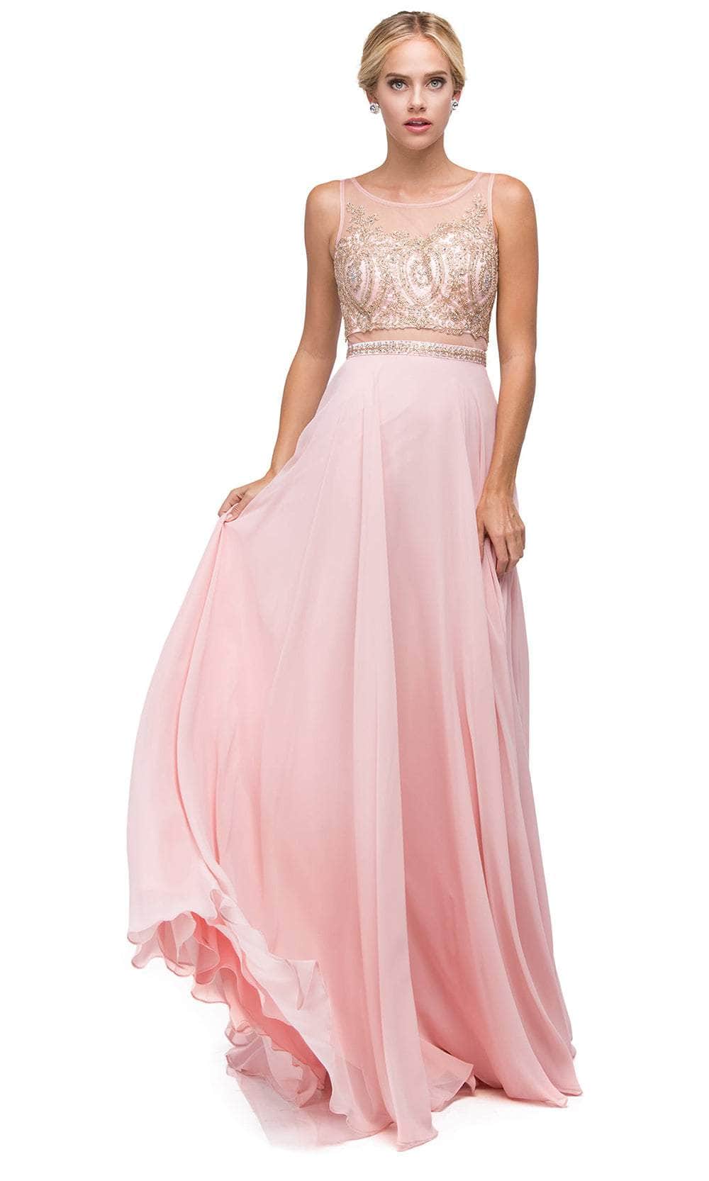 Dancing Queen 9856 - Sleeveless Scoop Prom Gown Prom Dresses XS /  Blush