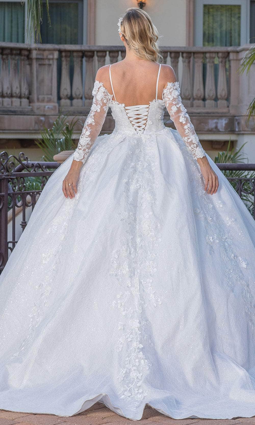Dancing Queen Bridal 0269 - Long Sleeve Floral Bridal Gown Wedding Dresses