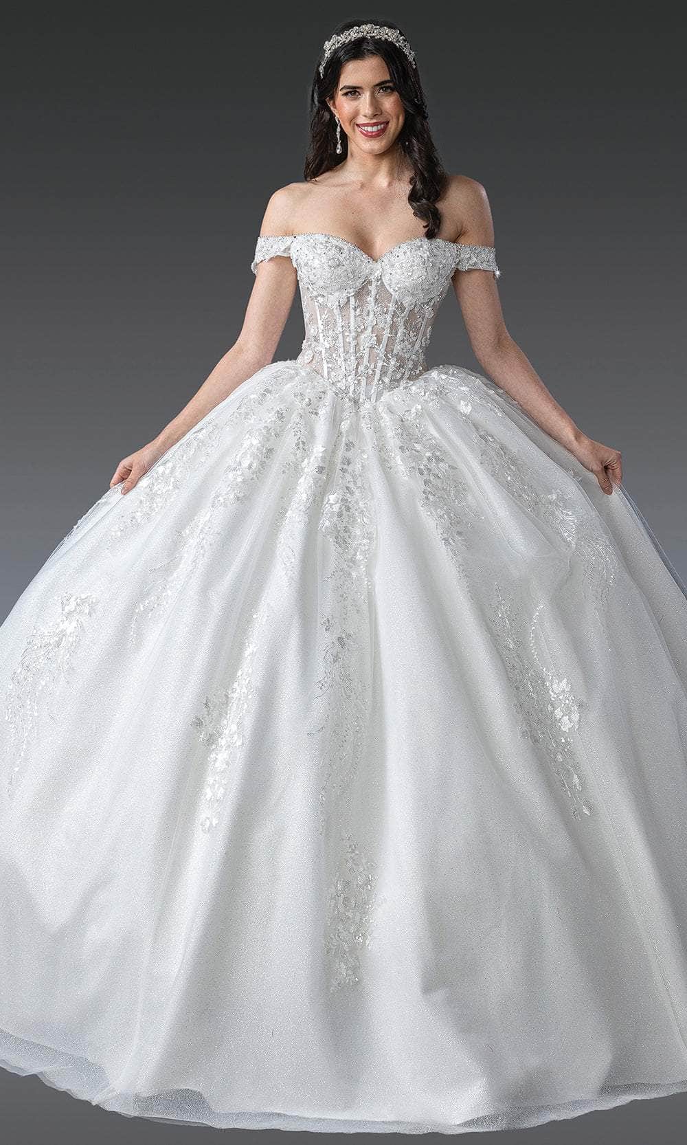 Dancing Queen 1970 Long Quinceanera Dress Off White / 2XLarge