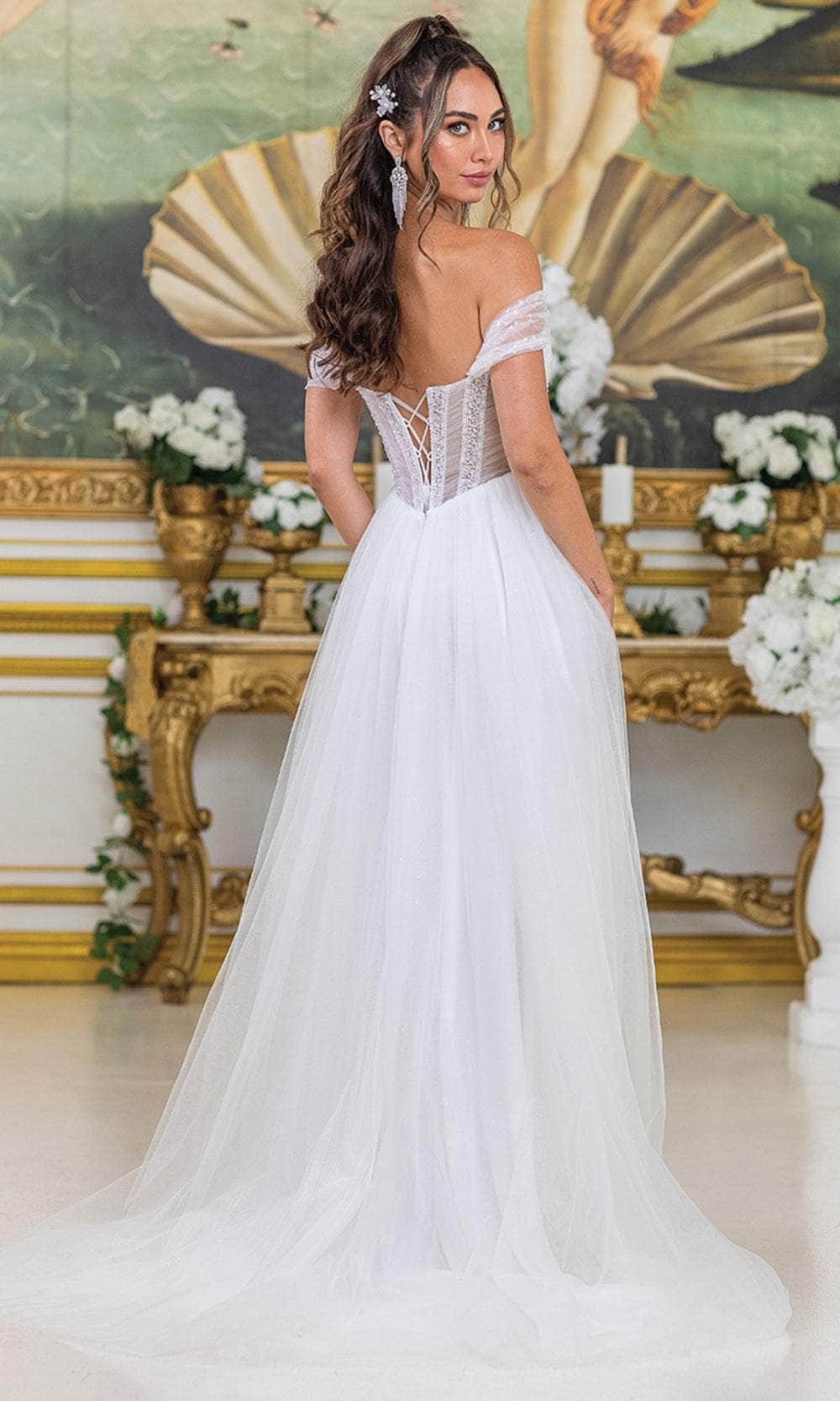 Dancing Queen Bridal 0288 - Off Shoulder Slit Bridal Dress Wedding Dresses