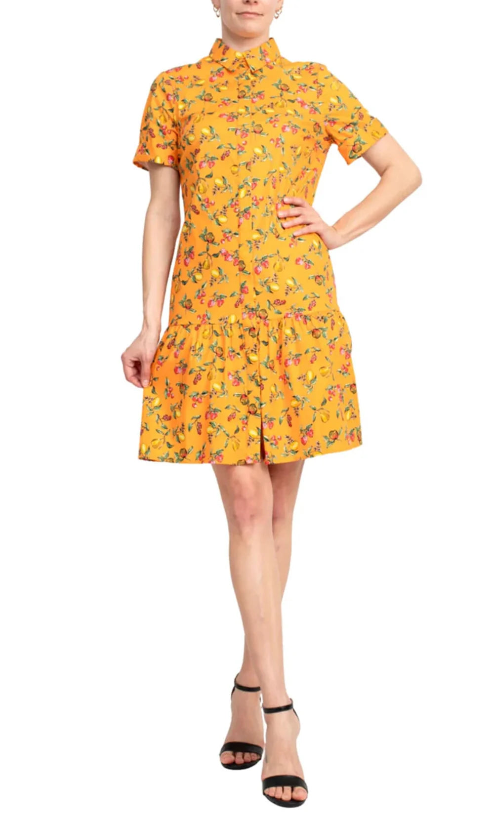 Donna Morgan DT041M - Collared A-Line Dress with Tiered Hem Homecoming Dresses