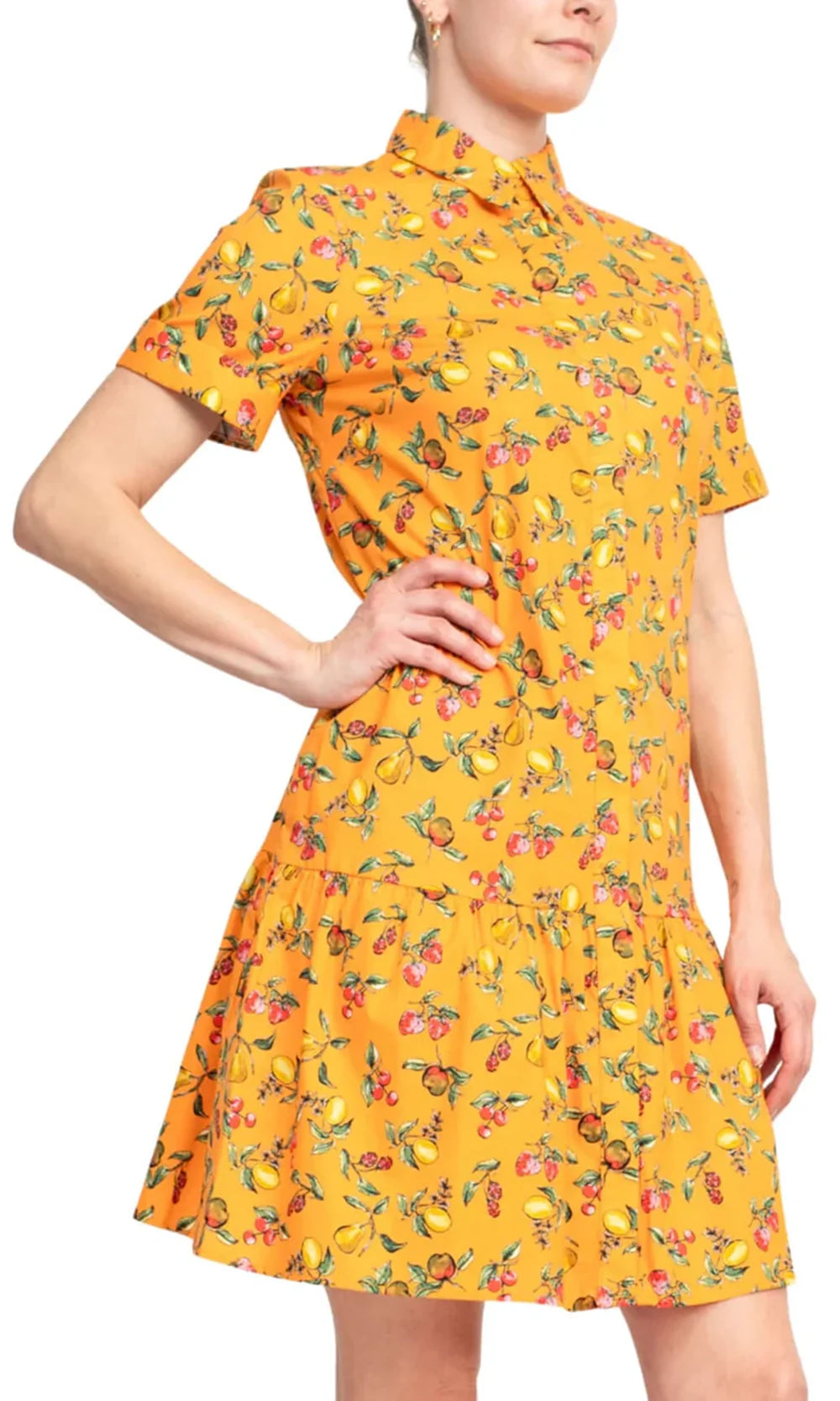 Donna Morgan DT041M - Collared A-Line Dress with Tiered Hem Homecoming Dresses
