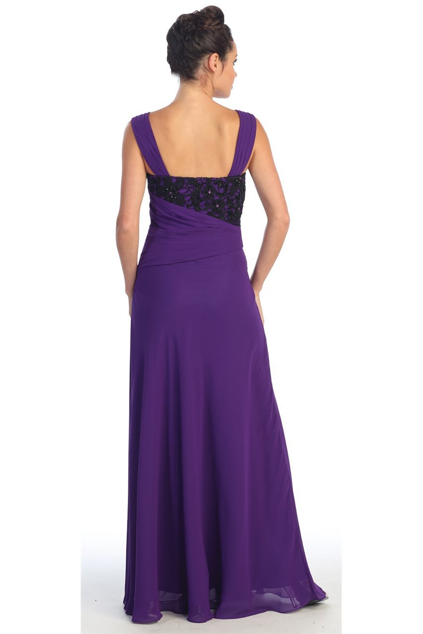 Elizabeth K - GL1004 Lace Embellished Sweetheart Chiffon Dress Special Occasion Dress