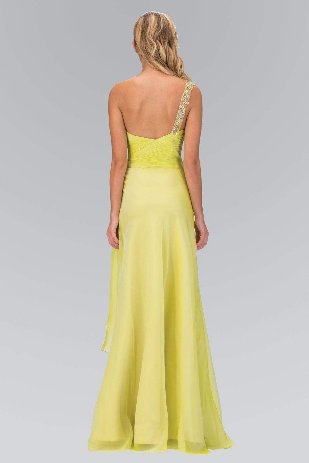 Elizabeth K - GL1083 One Shoulder Jewel Embellished Chiffon Gown Special Occasion Dress