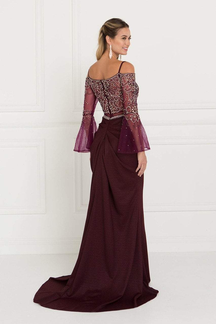 Elizabeth K - GL1500 Two Piece Sheer Dress with Bell Sleeves Special Occasion Dress