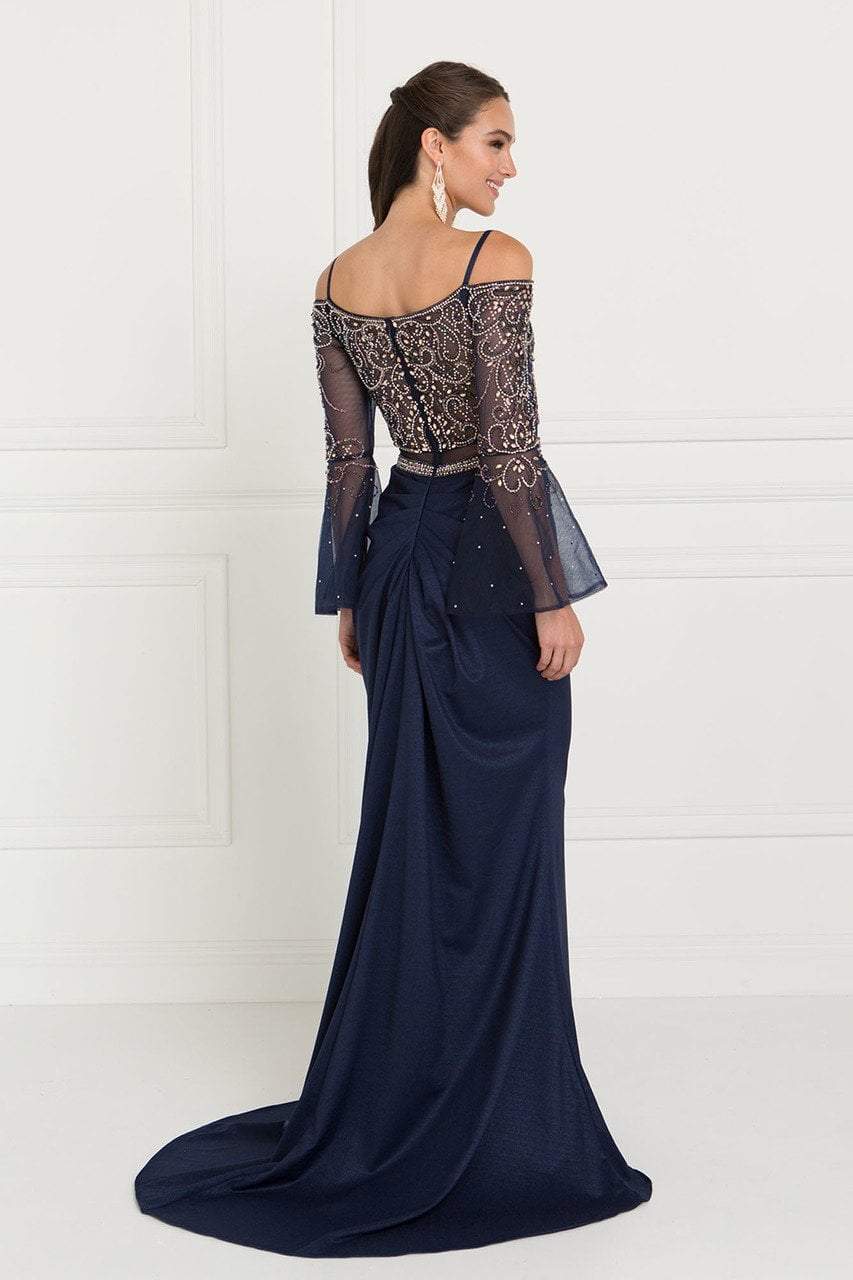 Elizabeth K - GL1500 Two Piece Sheer Dress with Bell Sleeves Special Occasion Dress