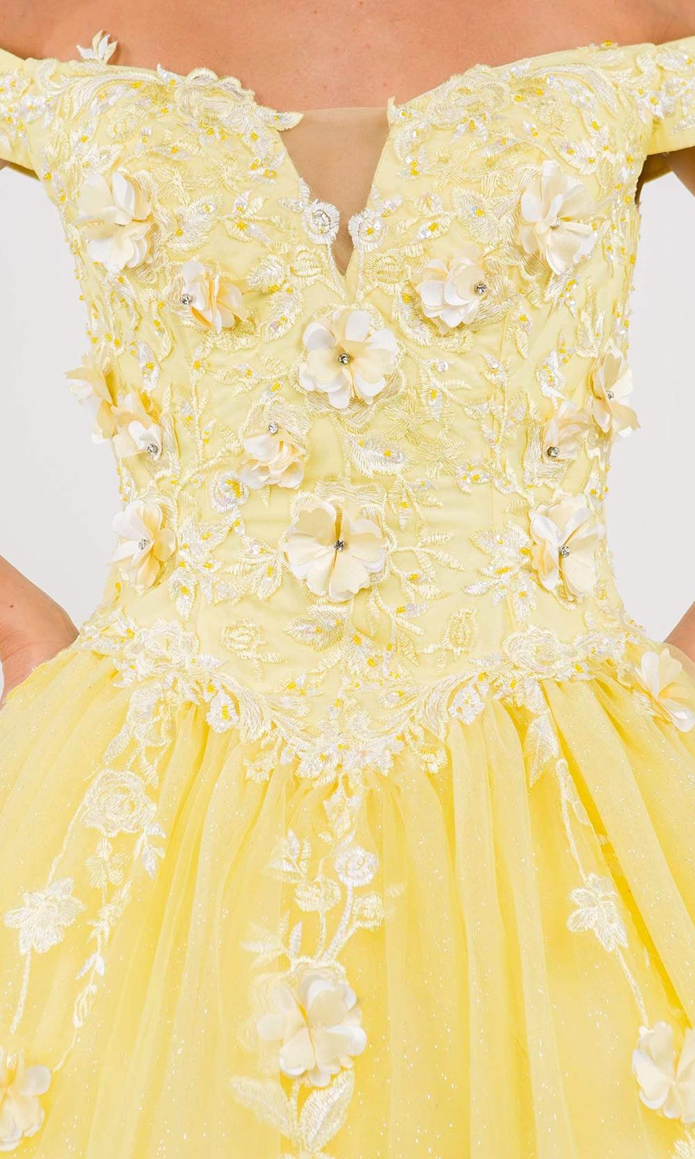 Elizabeth K - GL1958 Floral Applique Off Shoulder Ballgown Special Occasion Dresses
