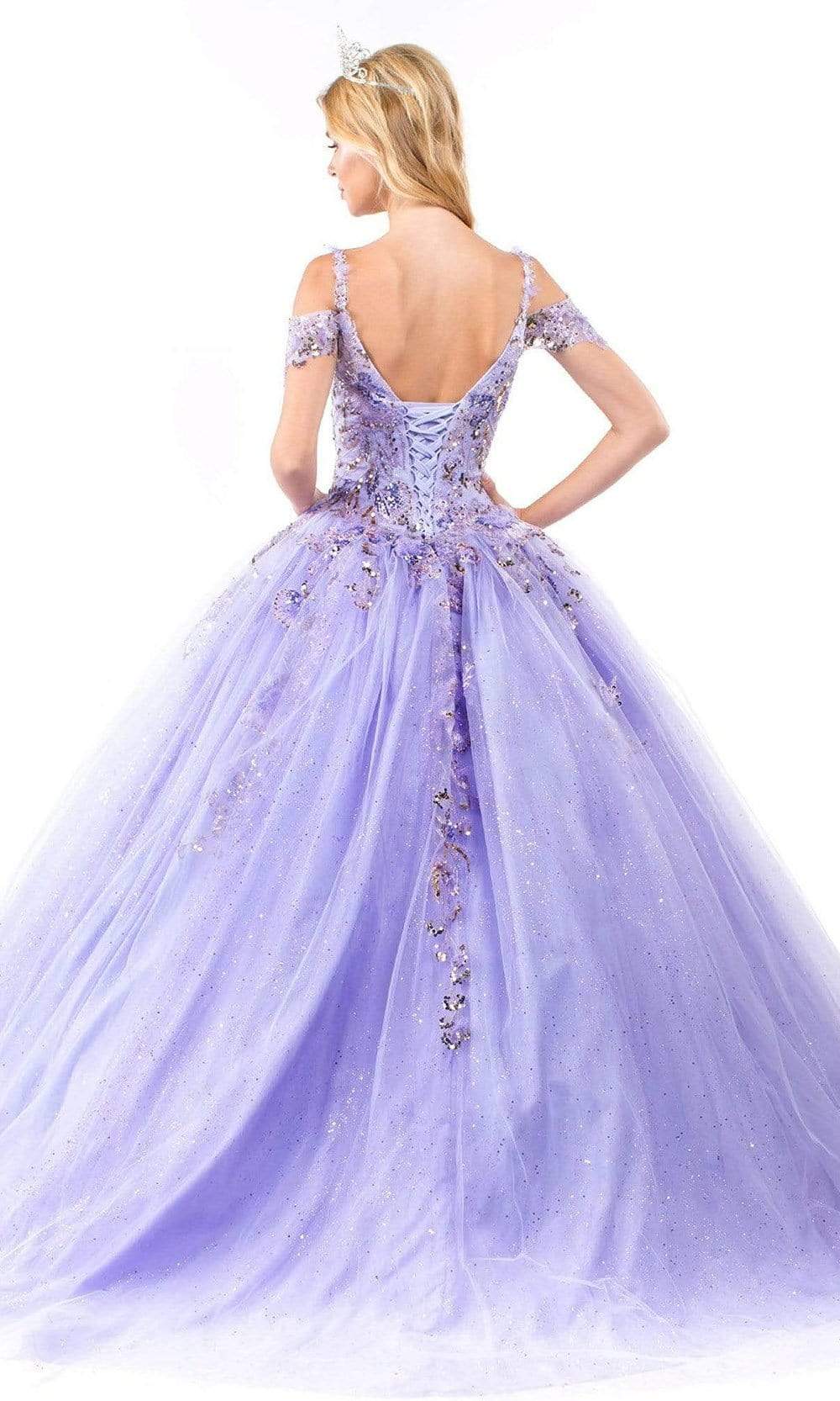 Elizabeth K - GL1969 Sequined Cold Shoulder Ballgown Special Occasion Dresses