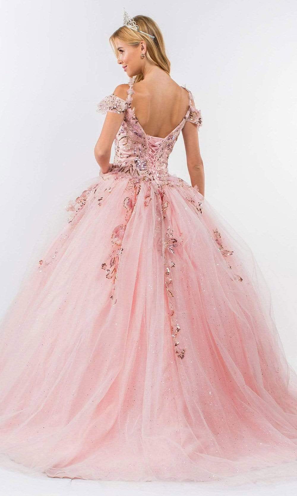 Elizabeth K - GL1969 Sequined Cold Shoulder Ballgown Special Occasion Dresses