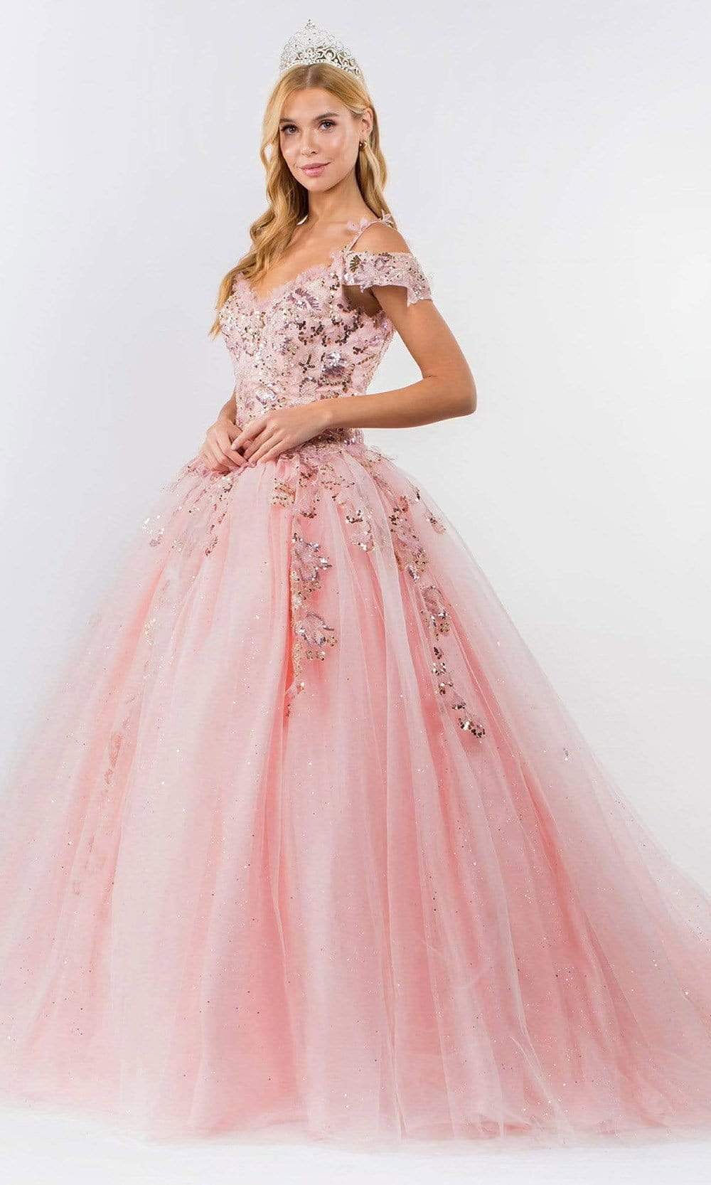 Elizabeth K - GL1969 Sequined Cold Shoulder Ballgown Special Occasion Dresses