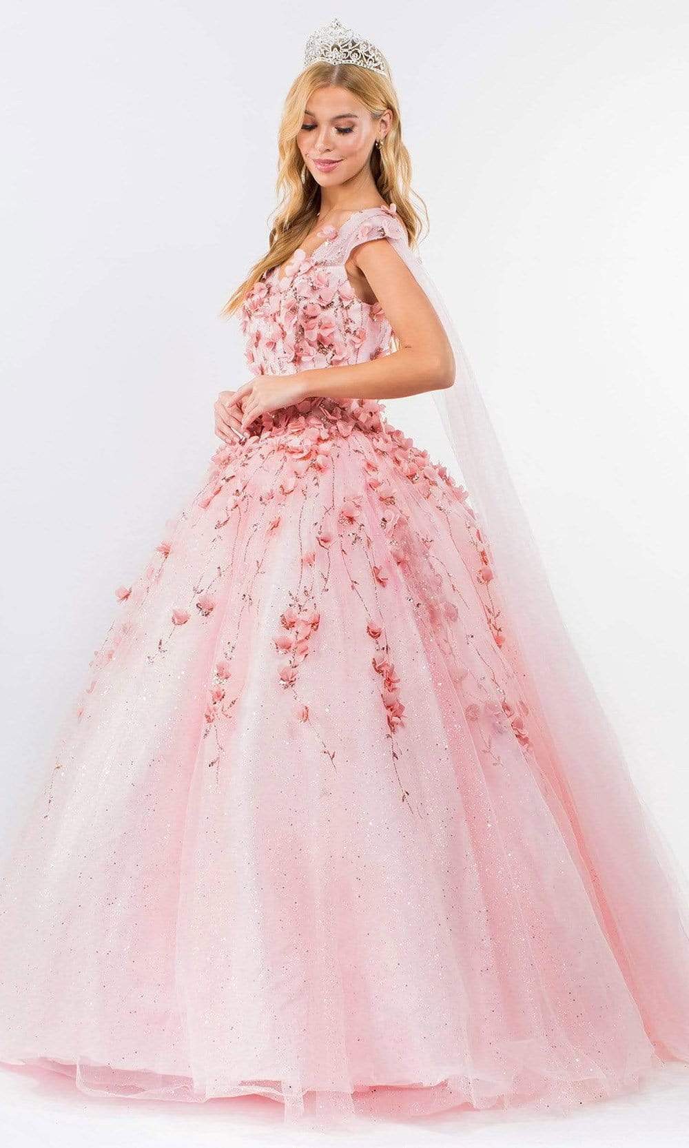 Elizabeth K - GL1974 Cape Sleeve Applique Ballgown Special Occasion Dresses