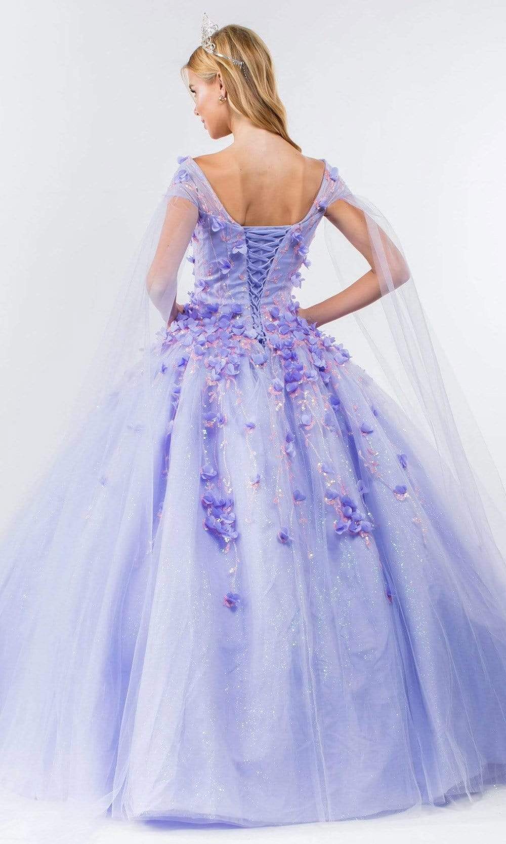 Elizabeth K - GL1974 Cape Sleeve Applique Ballgown Special Occasion Dresses