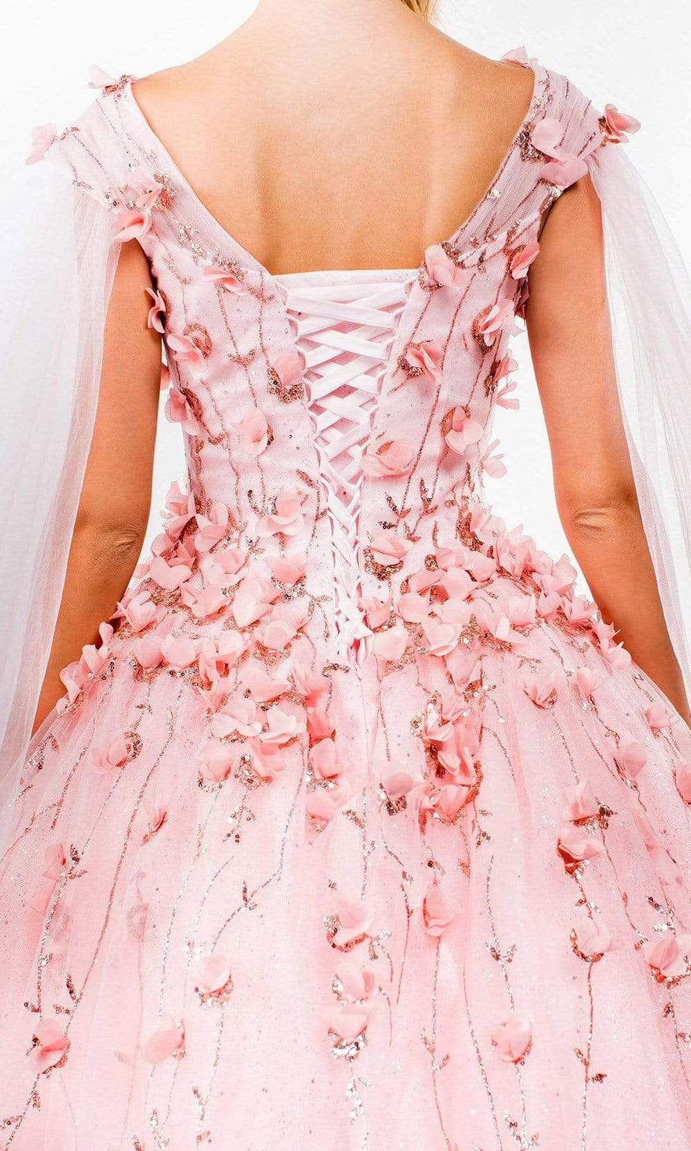 Elizabeth K - GL1974 Cape Sleeve Applique Ballgown Special Occasion Dresses