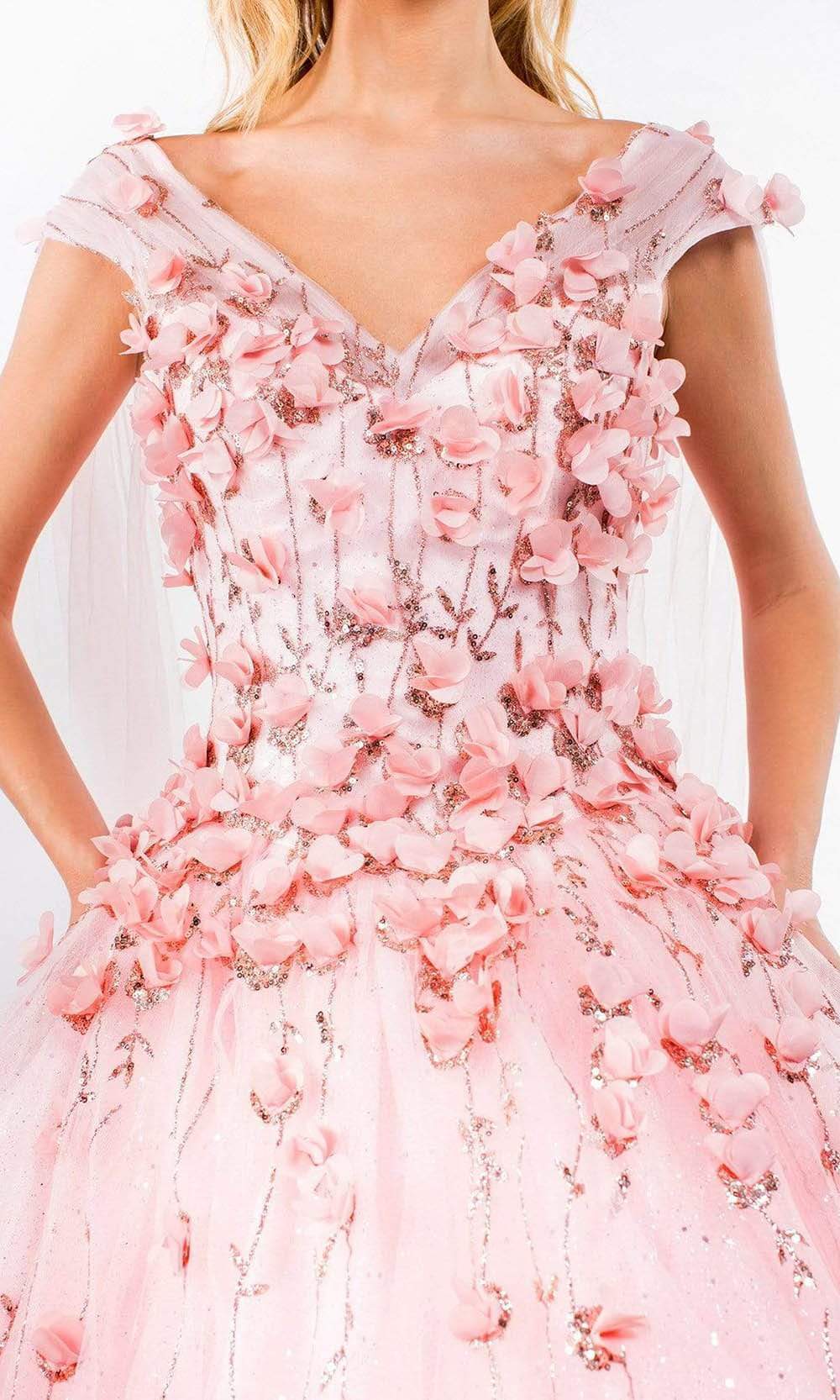 Elizabeth K - GL1974 Cape Sleeve Applique Ballgown Special Occasion Dresses