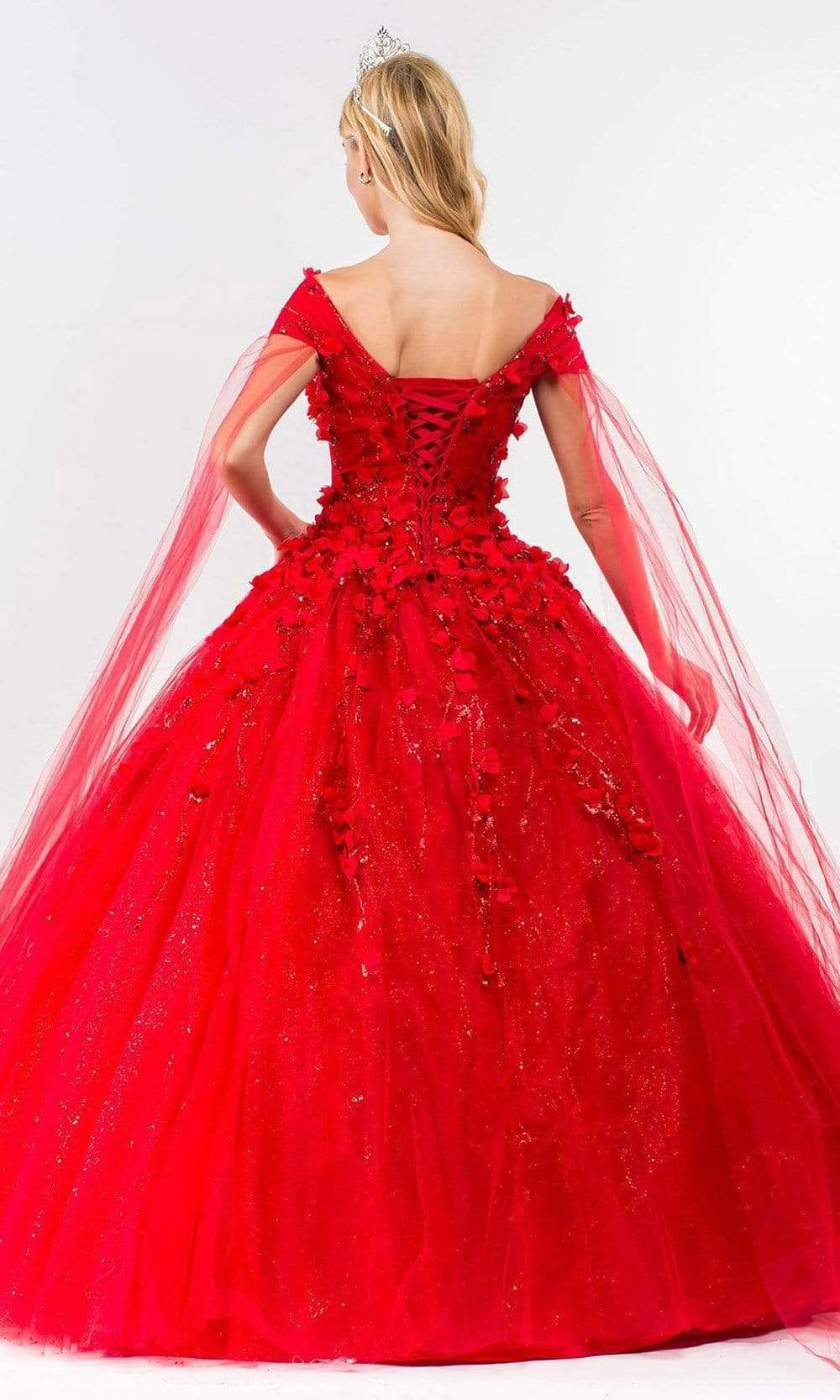 Elizabeth K - GL1974 Cape Sleeve Applique Ballgown Special Occasion Dresses