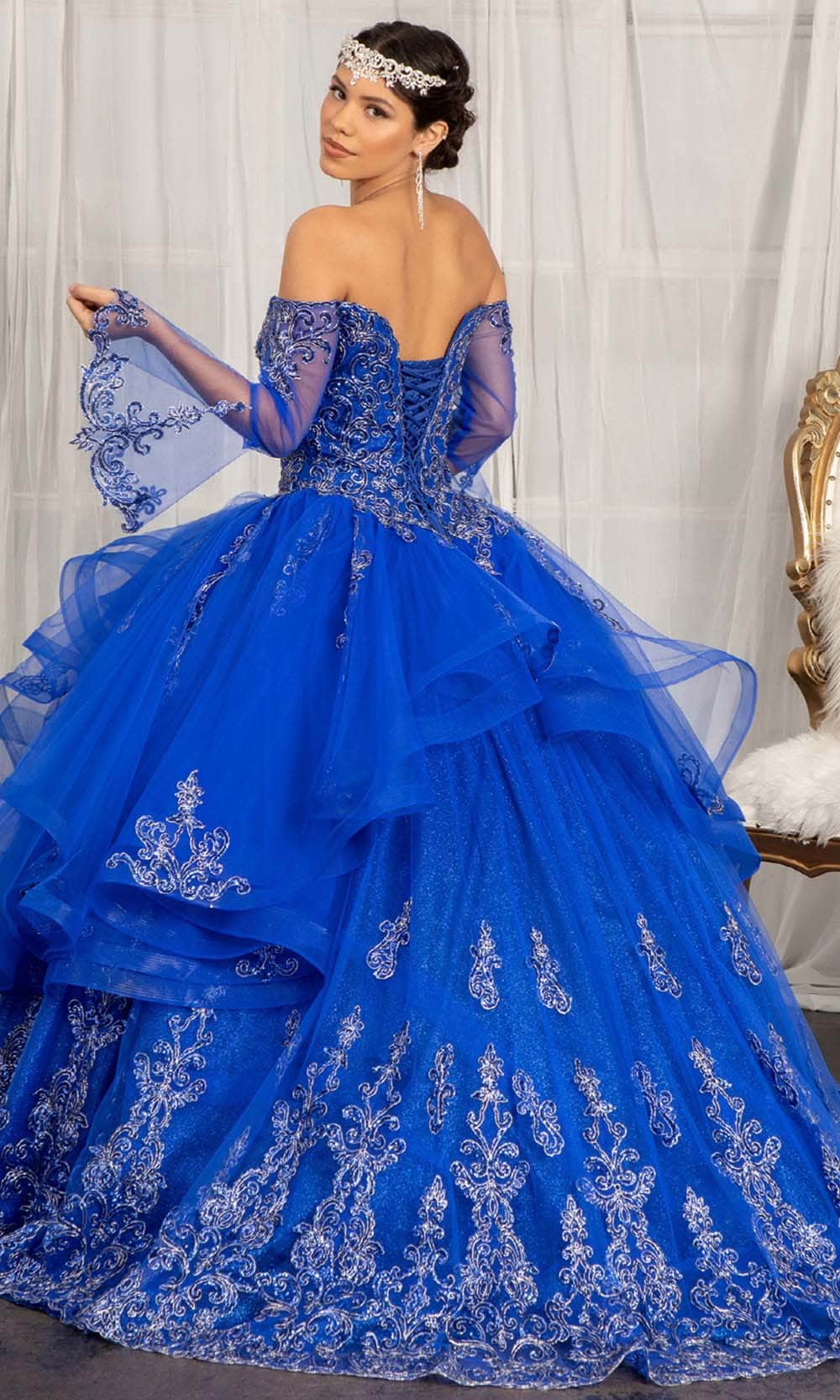 Elizabeth K GL1976 - Long Angel Sleeve Sweetheart Neck Ball Gown Quinceanera Dresses