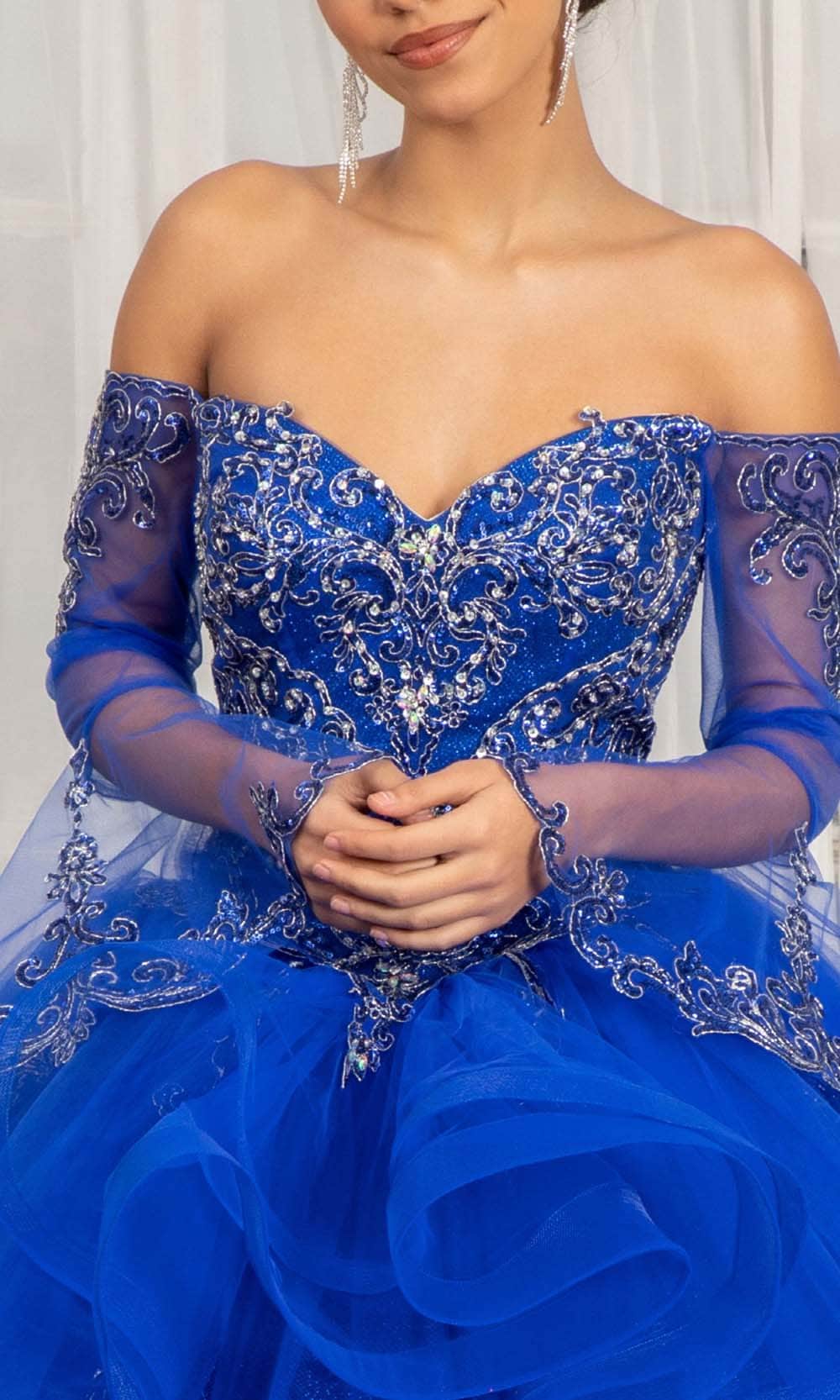 Elizabeth K GL1976 - Long Angel Sleeve Sweetheart Neck Ball Gown Quinceanera Dresses