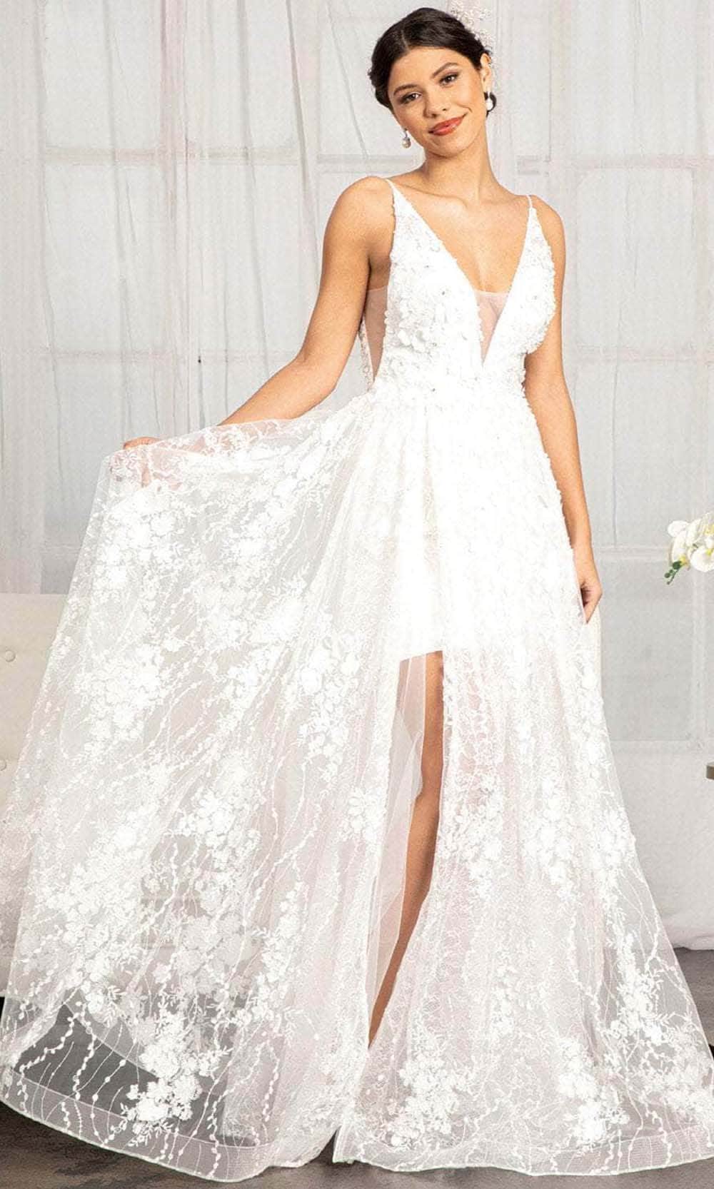 Elizabeth K GL1984 - Sleeveless Floral A-Line Dress Wedding Dresses