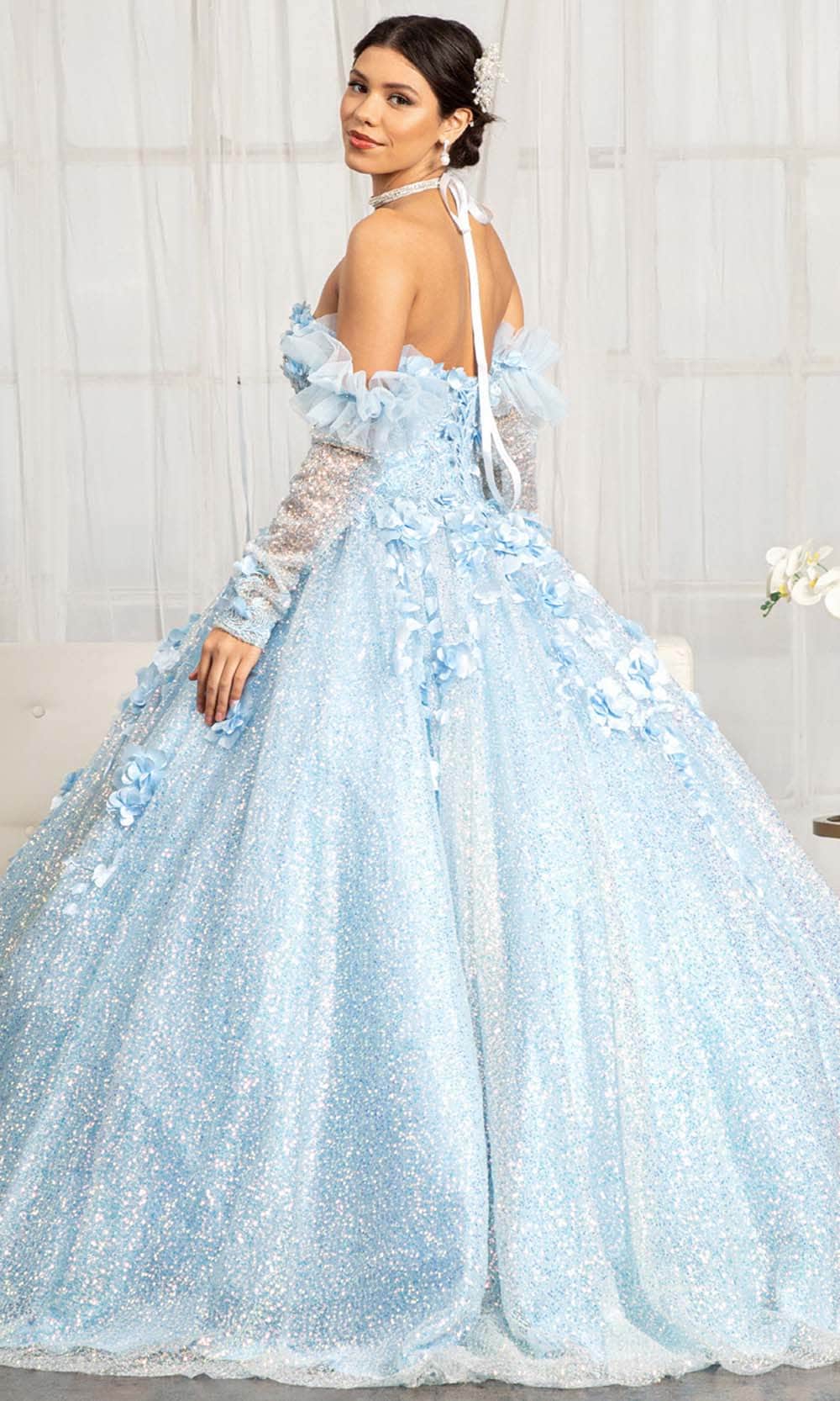 Elizabeth K GL1986 - Sweetheart Neck with Removable Sleeve Long Gown Quinceanera Dresses