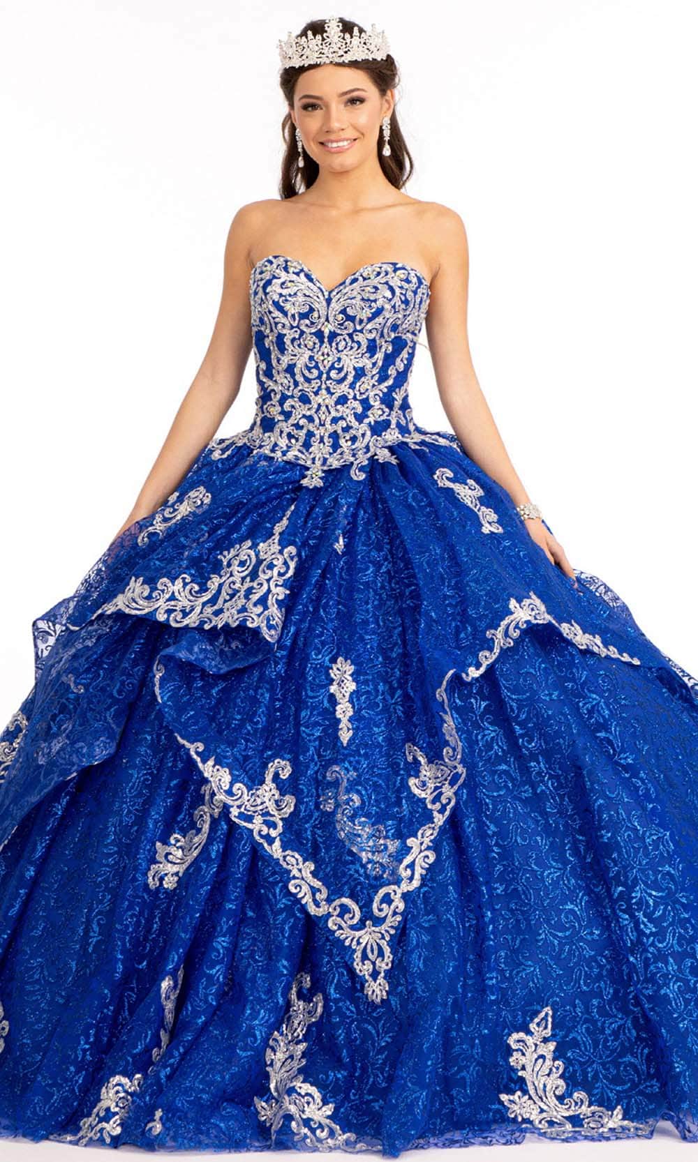 Elizabeth K GL1987 - Strapless Sweetheart Neckline Ball Gown Quinceanera Dresses XS / Royal Blue