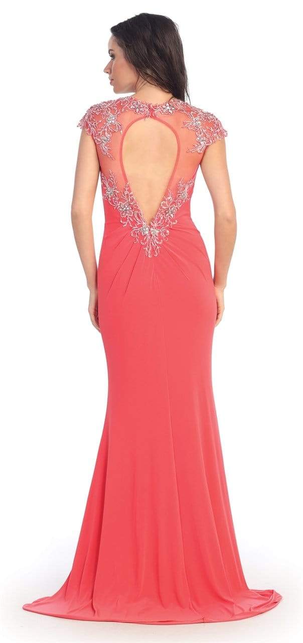 Elizabeth K - GL2011 Jeweled Illusion Jewel Neck Dress Special Occasion Dress