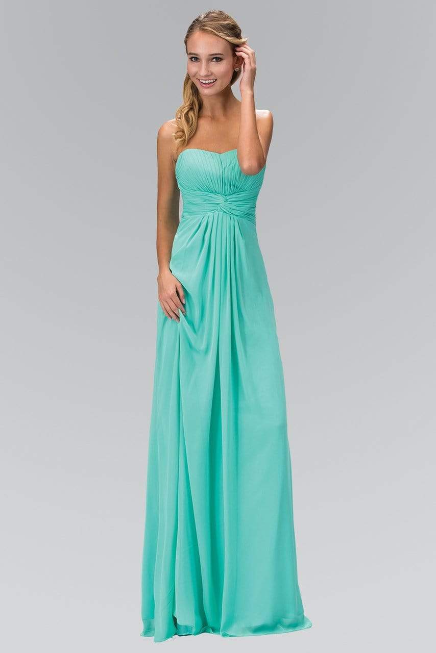 Elizabeth K GL2068 - Long A-line Dress - Corset, Chiffon, Polyester, Lace up back, Strapless, Pleated bust, Ruched waistband, A-line skirt ADASA Elizabeth K GL2068 - Long A-line Dress - Corset, Chiffon, Polyester, Lace up back, Strapless, Pleated bust, Ruched waistband, A-line skirt ADASA