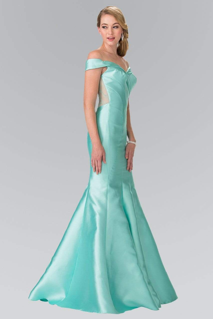 Elizabeth K - GL2213 Laced Off-Shoulder Mikado Mermaid Dress Special Occasion Dress XS / Tiffany