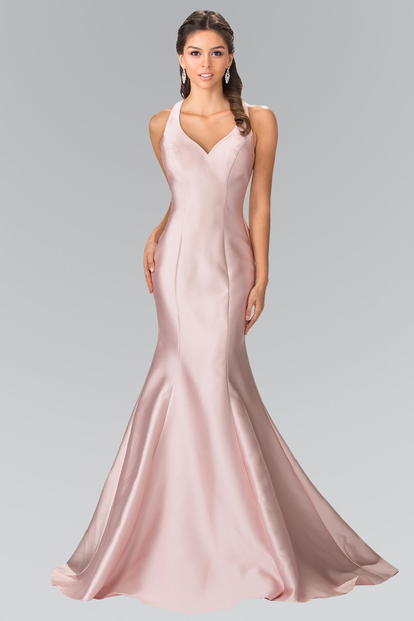 Elizabeth K - GL2224 Chic V-Neck Mikado Mermaid Dress Special Occasion Dress XS / Blush