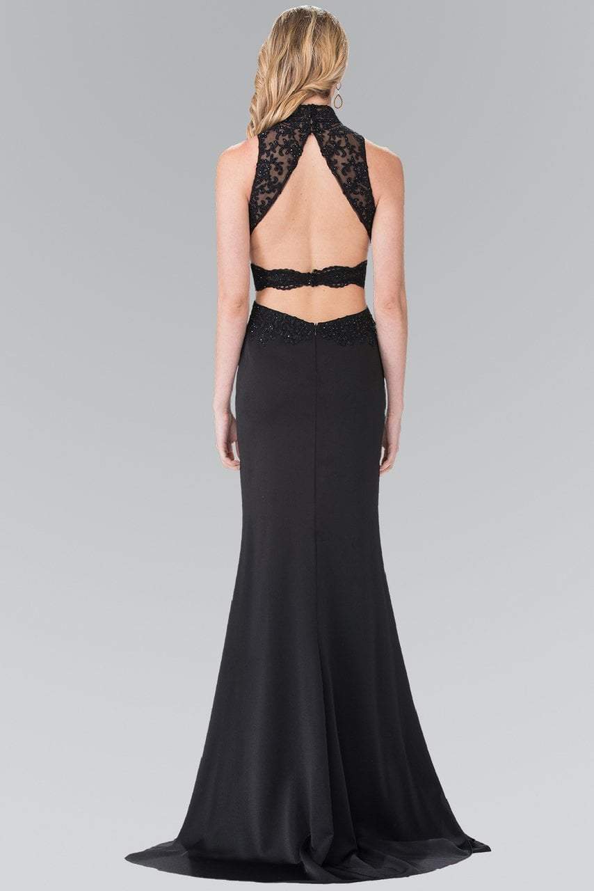 Elizabeth K - GL2225 Bead Embellished High Neck Sheath Gown Special Occasion Dress