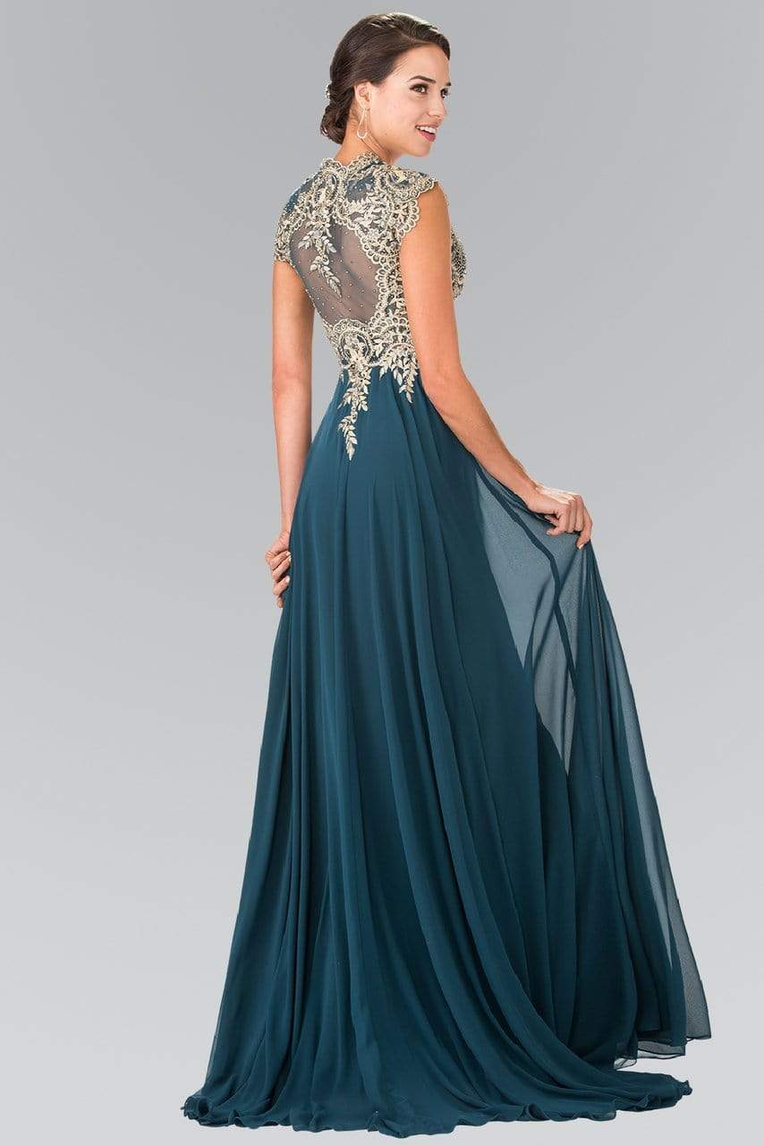 Elizabeth K - GL2229 Gilt Embroidered Bateau A-Line Gown Mother of the Bride Dresses
