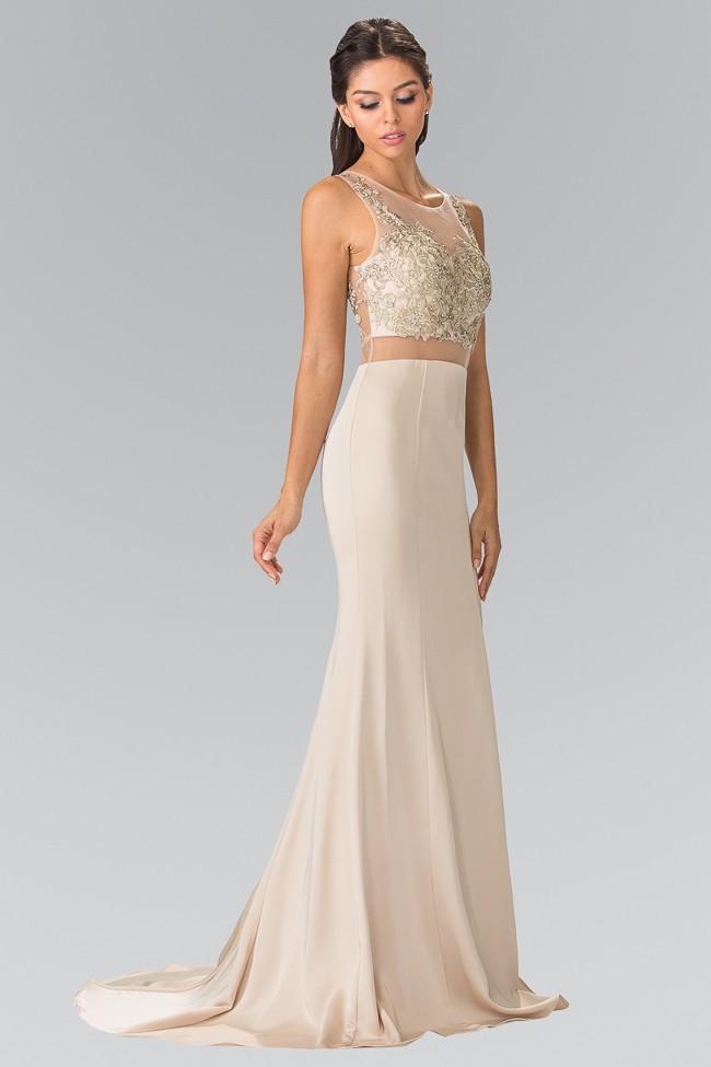 Elizabeth K - GL2247 Sleeveless Two Piece Long Dress Special Occasion Dress XS / Champagne