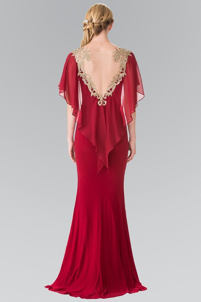 Elizabeth K - GL2254 Caped Long Dress Special Occasion Dress