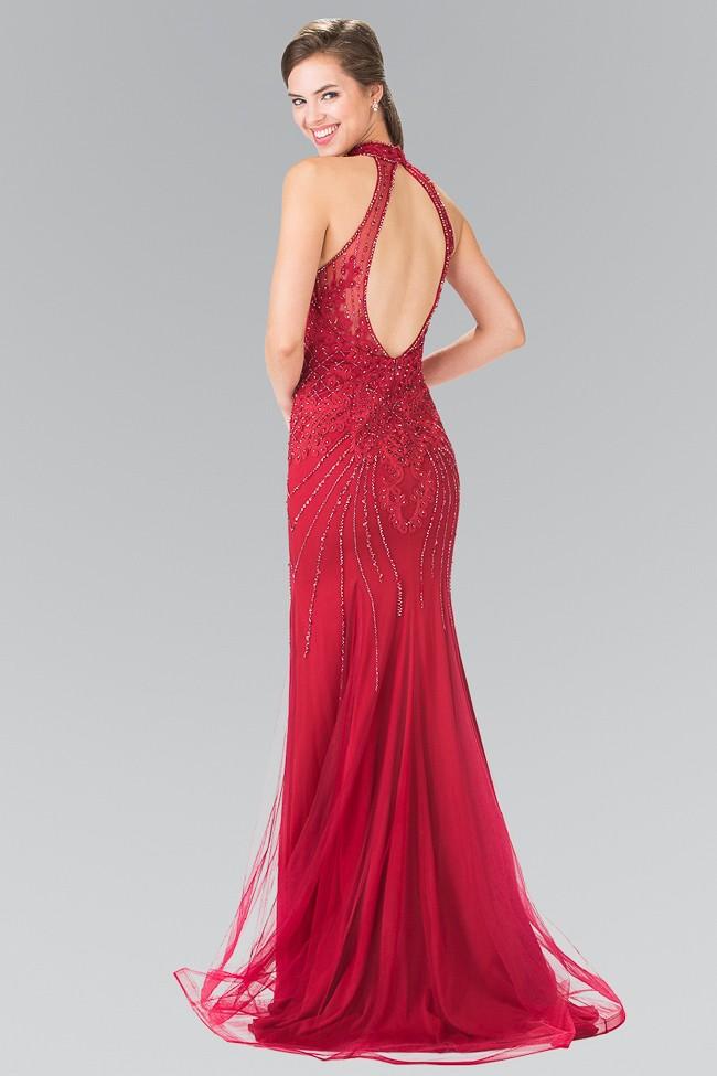 Elizabeth K - GL2263 Sequined Halter Long Dress Special Occasion Dress