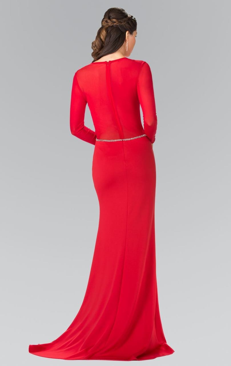 Elizabeth K - GL2284 Beaded Scoop Neck Rome Jersey Sheath Dress Special Occasion Dress