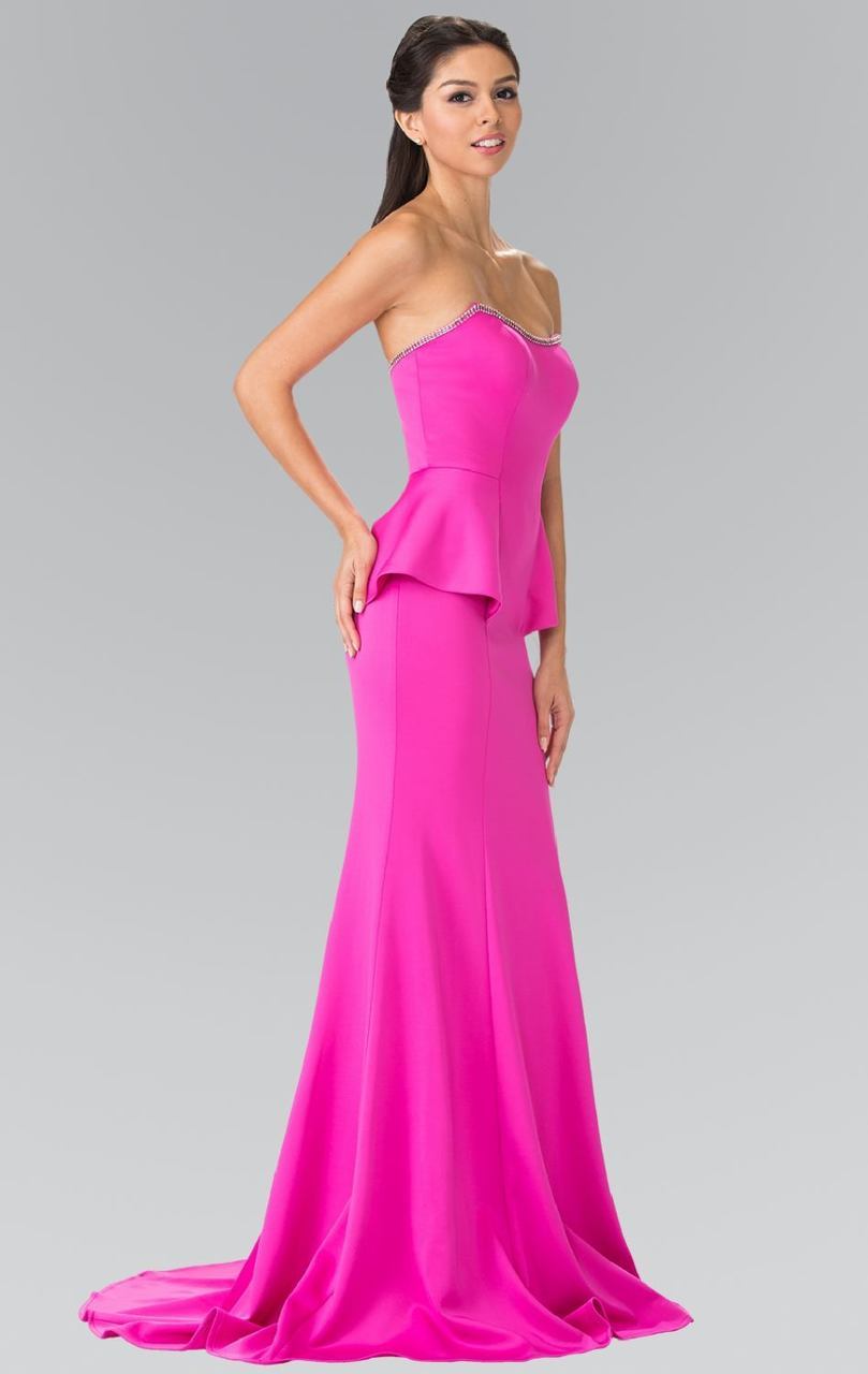 Elizabeth K - GL2304 Strapless Peplum Long Dress Special Occasion Dress