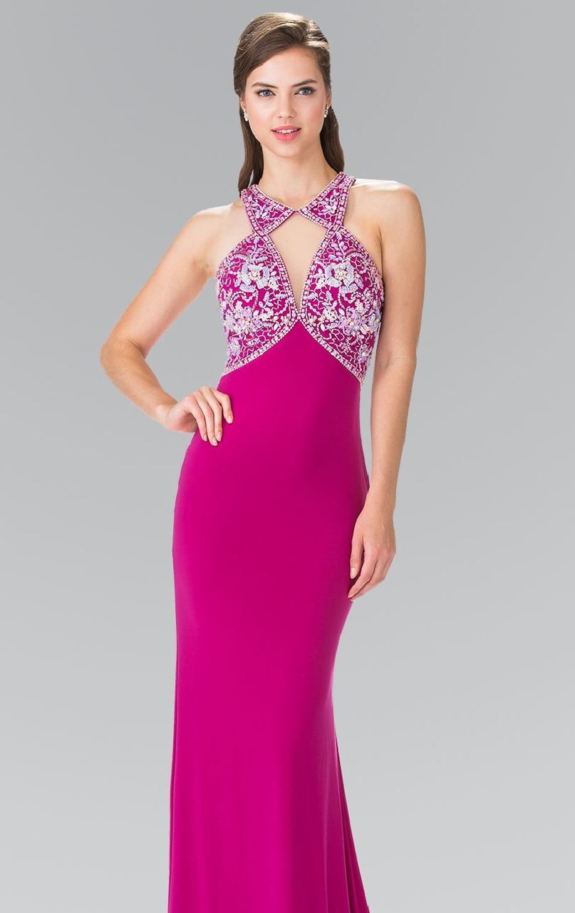 Elizabeth K - GL2355 Halter Cut Outs Long Gown Special Occasion Dress