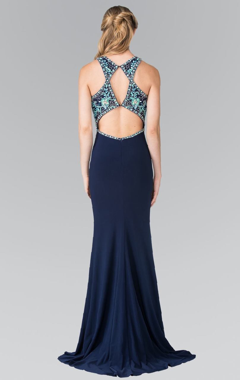 Elizabeth K - GL2355 Halter Cut Outs Long Gown Special Occasion Dress