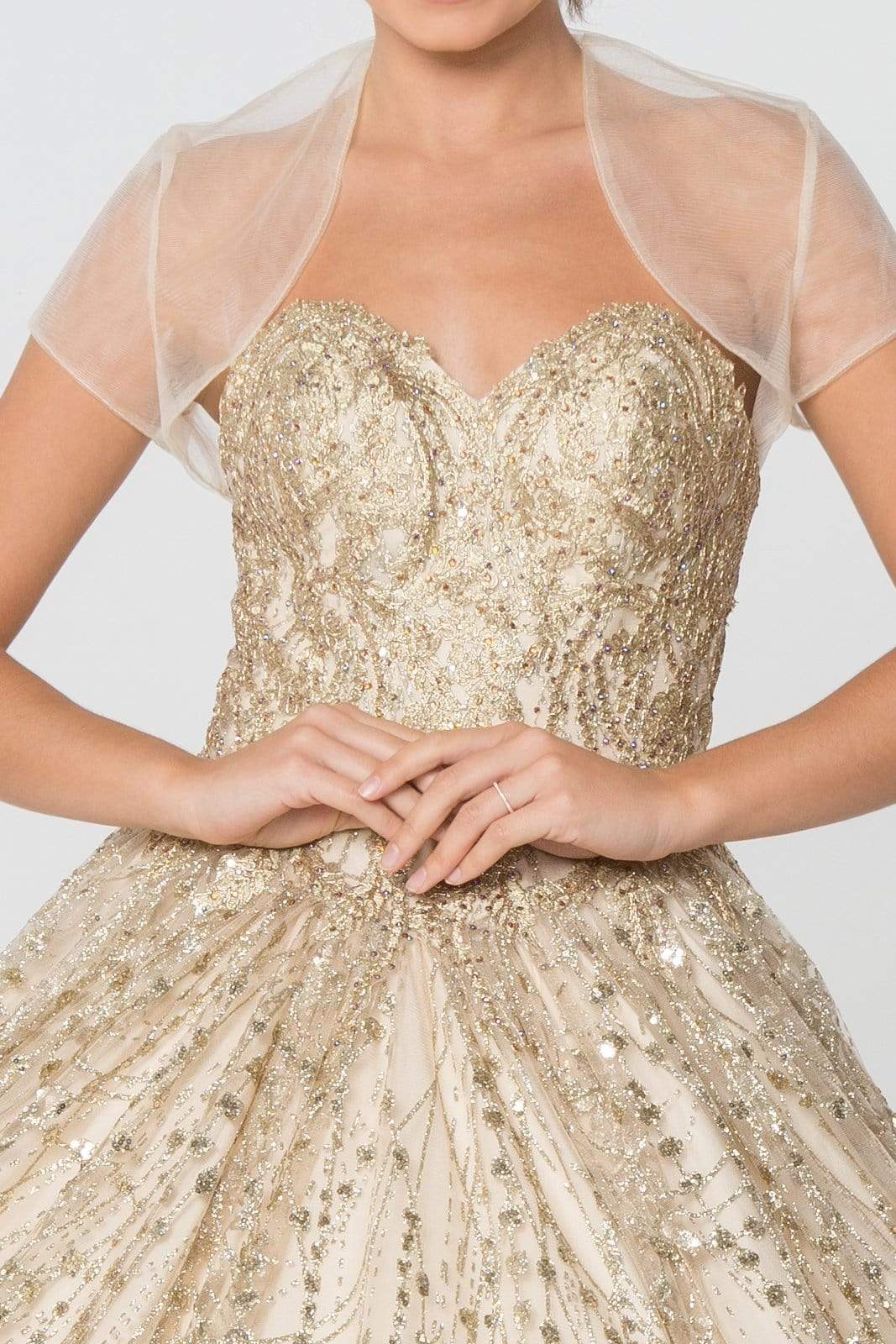 Elizabeth K - GL2804 Embellished Sweetheart Ballgown with Bolero Quinceanera Dresses